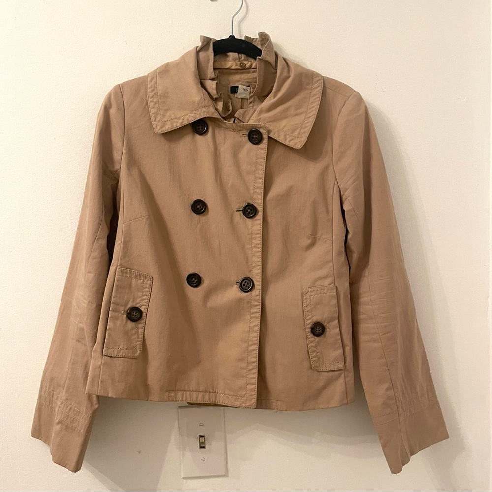 J. Crew women's lightweight double-breasted cotton jacket